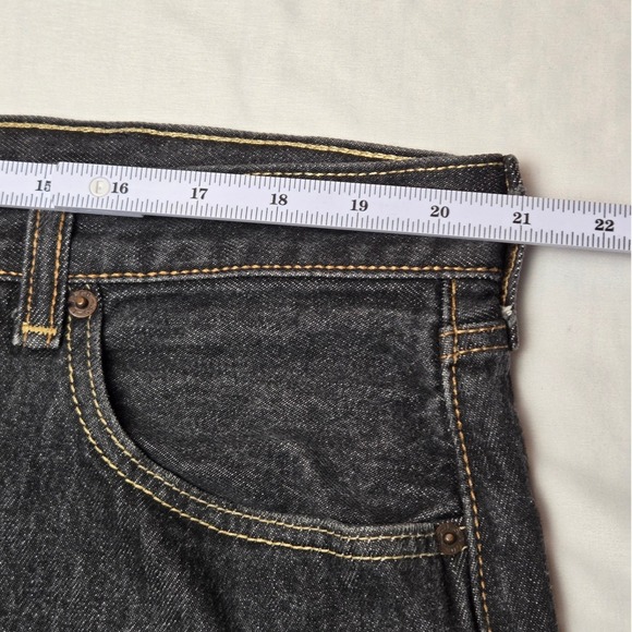 Levi Strauss 501 Jeans Mens W42 L29 (hemmed) Dark Wash Button Fly Straight Leg - Picture 5 of 16